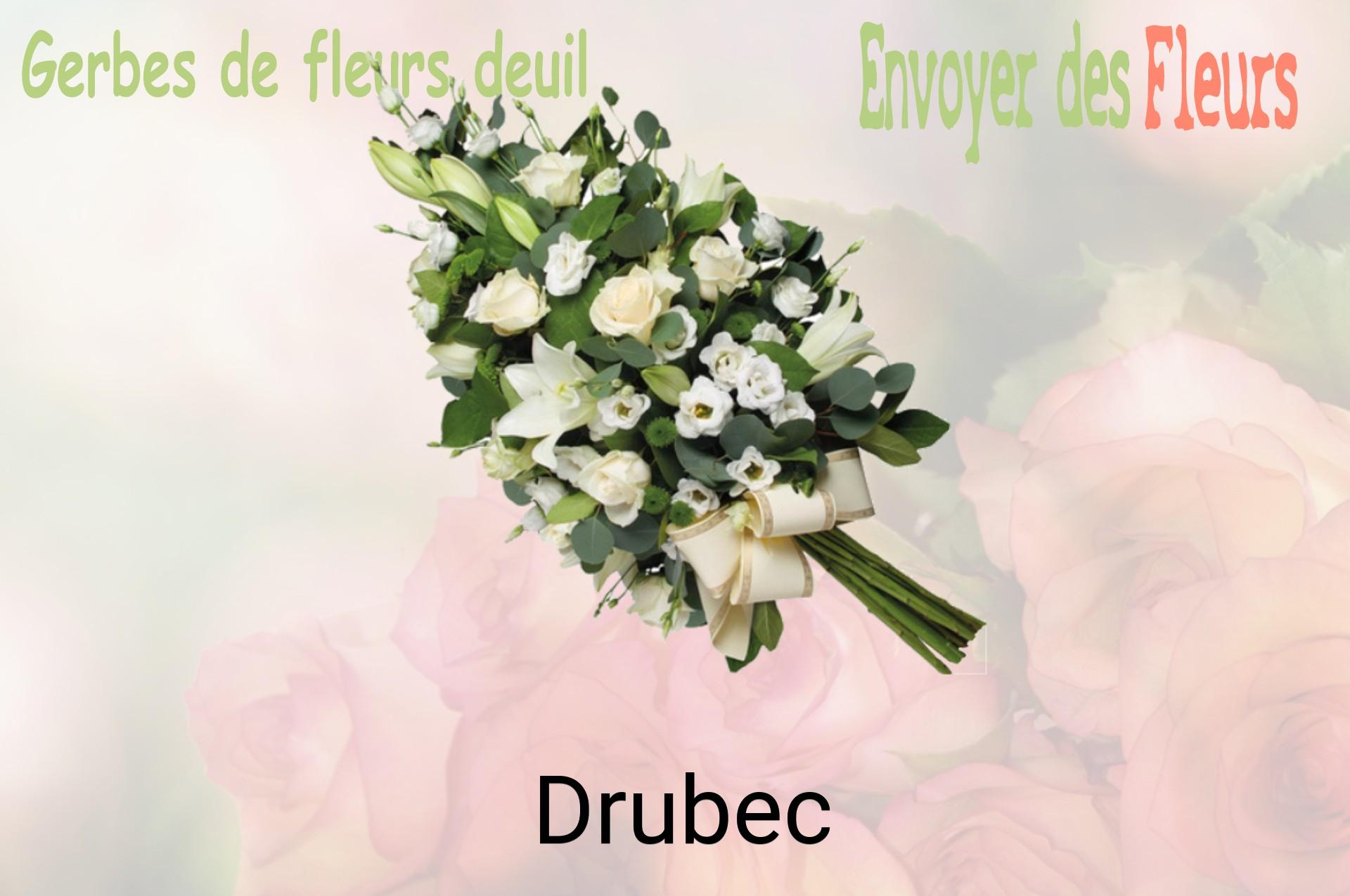 Gerbe de fleurs de deuil livrée à Drubec